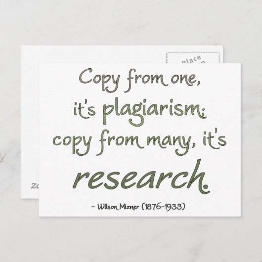 Forschung oder Plagiat? Postkarte (Vorne/Hinten)