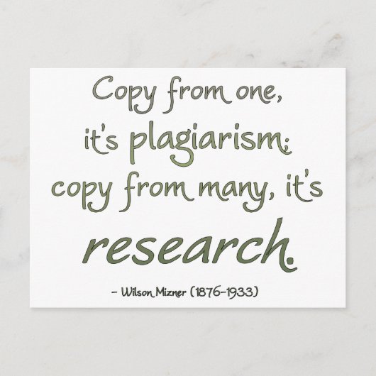 Forschung oder Plagiat? Postkarte (Vorderseite)