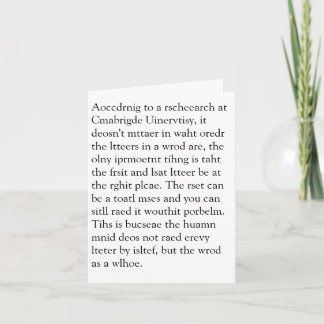 Forschungen bei Cmabrigde Uinervtisy Geretign Crad Karte