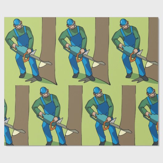 Forstarbeiter Geschenkpapier (Flach)