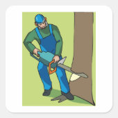 Forstarbeiter Quadratischer Aufkleber (Vorderseite)