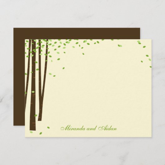 Forstbaumen Dankeschön Karten Karten - Grün - (Vorne/Hinten)