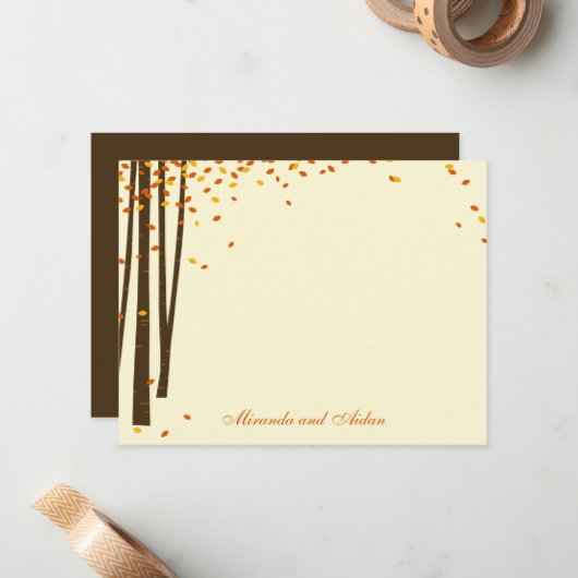 Forstbaumen Dankeschön Karten Karten - Orange - (Vorderseite/Rückseite Beispiel)