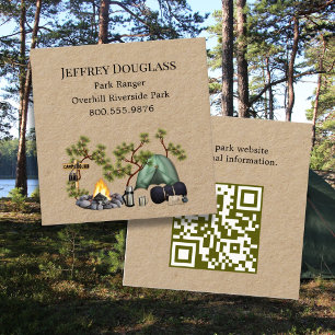 Förster Camping im Nationalpark Quadratische Visitenkarte