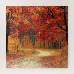 Forststraße - Herbst - Schöne Jahreszeit Puzzle<br><div class="desc">Forststraße - Fall</div>