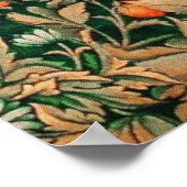 FORSTTIERE Fasane Rotfuchs, grüne Blüte Poster (Ecke)