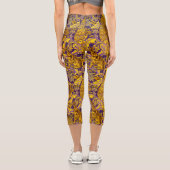 FORSTTIERE, FOX, PEACOCK, LILA BLUMENGOLD CAPRI LEGGINGS (Rückseite)