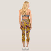 FORSTTIERE, FOX, PEACOCK, LILA BLUMENGOLD CAPRI LEGGINGS (Rückseite)