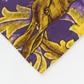 FORSTTIERE, FOX, PEACOCK, LILA BLUMENGOLD FLEECEDECKE (Ecke)