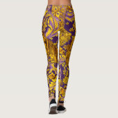 FORSTTIERE, FOX, PEACOCK, LILA BLUMENGOLD LEGGINGS (Rückseite)