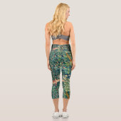 FORSTTIERE Hares, Pheasant Bird, grüne Blüte Capri Leggings (Rückseite)