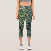 FORSTTIERE Hares, Pheasant Bird, grüne Blüte Capri Leggings (Vorderseite)