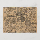 Forstwald Rustic Kraft Drehbuch Save the Date Ankündigungspostkarte (Rückseite)