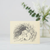 Forstwirtschaft in Liebe Vintag Zeichnend Postkarte (Stehend Vorderseite)