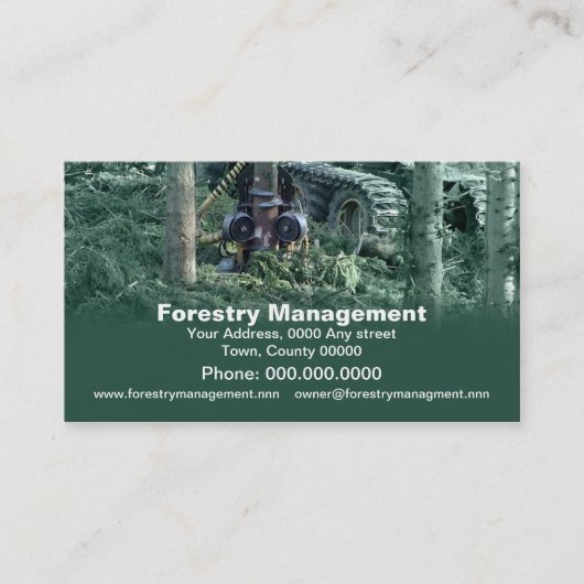 Forstwirtschaftsindustrie-Visitenkarte Visitenkarte (Vorderseite)