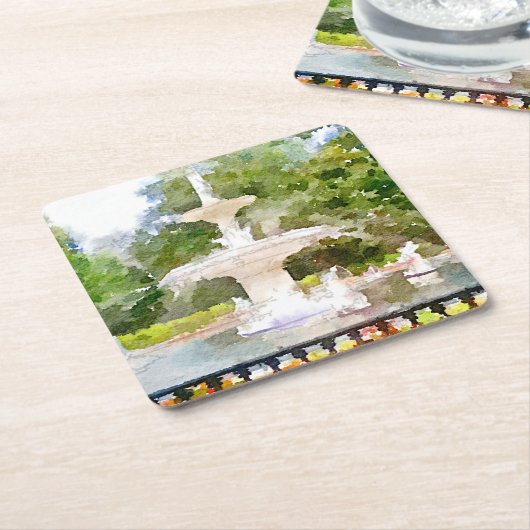 Forsyth Brunnen Aquarell-dem Druck in der Rechteckiger Pappuntersetzer (angewinkelt)