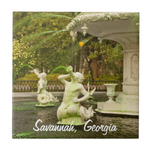 Forsyth-Brunnen, Savannah, GA Reisefotografie Fliese