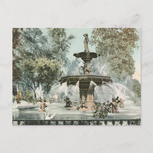 Forsyth Fountain Savannah GA Postkarte (Vorderseite)