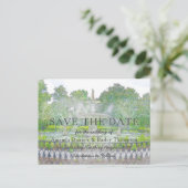Forsyth Fountain Watercolor Savannah Save the Date Postkarte (Stehend Vorderseite)