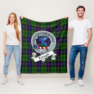 Forsyth Modern Clan Abzeichen Tartan Kariert Fleecedecke