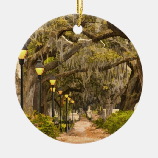 Forsyth Park - Foto, Savannah, Georgia (GA) USA Keramik Ornament (Vorne)