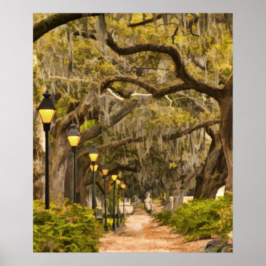 Forsyth Park - Foto, Savannah, Georgia (GA) USA Poster (Vorne)
