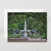 Forsyth Park Fountain in Savannah, GA Postkarte (Vorne/Hinten)