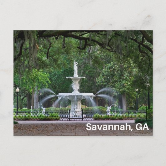 Forsyth Park Fountain in Savannah, GA Postkarte (Vorderseite)