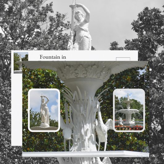 Forsyth Park Fountain Savannah GA Fotografy Pos Postkarte