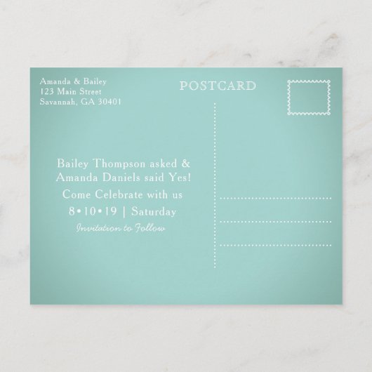 Forsyth Park Fountain Savannah GA Save the Date Ankündigungspostkarte (Rückseite)