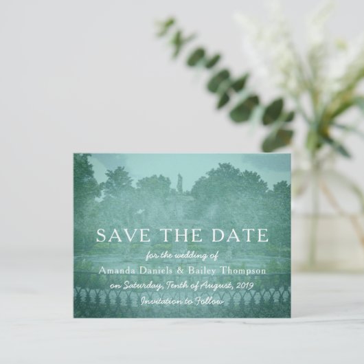 Forsyth Park Fountain Savannah GA Save the Date Ankündigungspostkarte (Stehend Vorderseite)