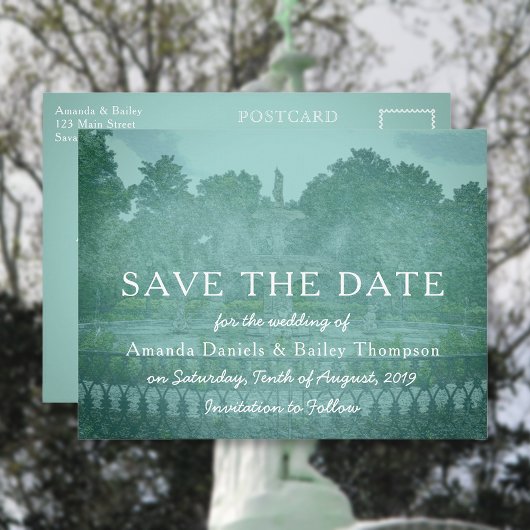 Forsyth Park Fountain Savannah GA Save the Date Ankündigungspostkarte