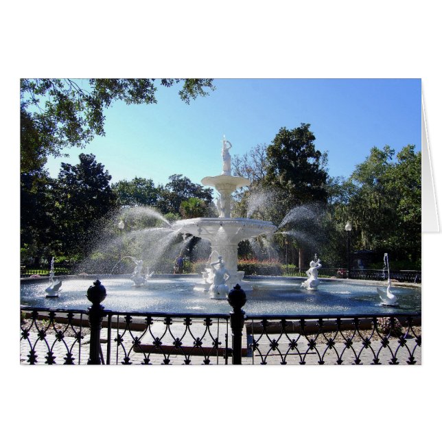 Forsyth Park Fountain, Savannah, Georgia, Karte (Vorderseite (Horizontal))
