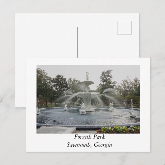 Forsyth Park Fountain Save Georgia Postkarte (Vorne/Hinten)