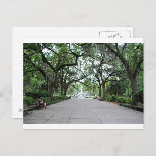Forsyth Park in Savannah, GA Postkarte (Vorne/Hinten)