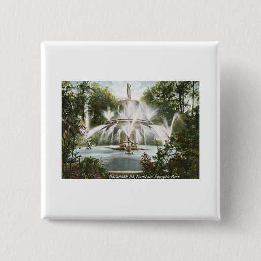 Forsyth Park, Savannah 1906 Vintage Button (Vorderseite)