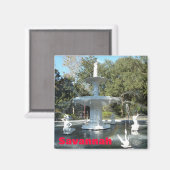 Forsyth Park Savannah Fountain Foto Magnet (Vorderseite/Rückseite)