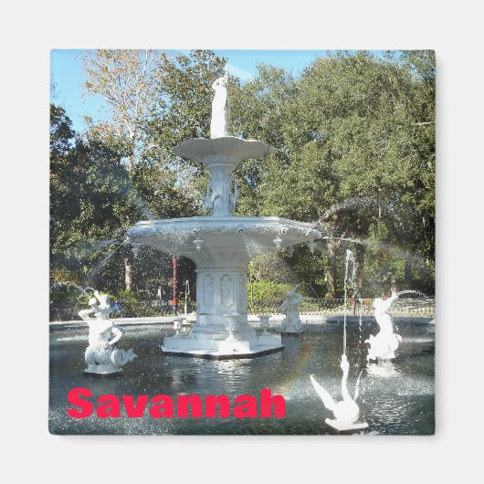 Forsyth Park Savannah Fountain Foto Magnet (Vorne)