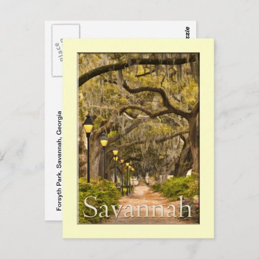 Forsyth Park - Savannah, GA Postkarte (Vorne/Hinten)