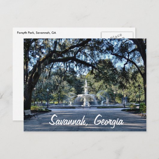 Forsyth Park Savannah Georgia Postcard Postkarte (Vorne/Hinten)