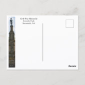 Forsyth Park Zivil War Memorial Savannah GA Foto Postkarte (Rückseite)