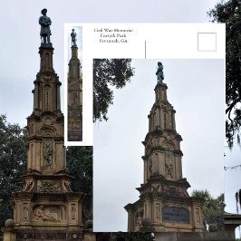 Forsyth Park Zivil War Memorial Savannah GA Foto Postkarte