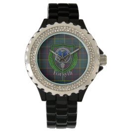 Forsyth Scottish Clan Tartan & Crest Armbanduhr