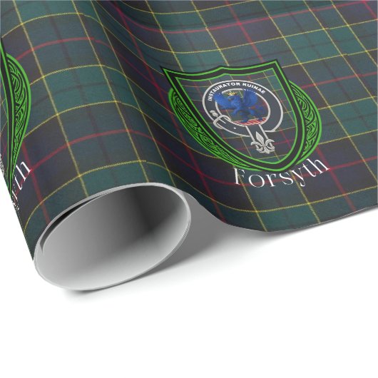 Forsyth Scottish Clan Tartan & Crest Geschenkpapier (Rolleneckpunkt)
