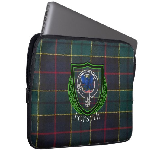 Forsyth Scottish Clan Tartan & Crest Laptopschutzhülle (Vorne Rechts)