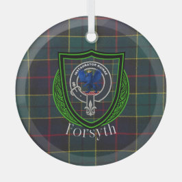 Forsyth Scottish Clan Tartan & Crest Ornament Aus Glas