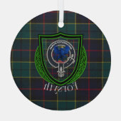 Forsyth Scottish Clan Tartan & Crest Ornament Aus Glas (Rückseite)