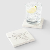 Forsythia Branch Stone Untersetzer (Seitenansicht)