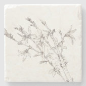 Forsythia Branch Stone Untersetzer (Vorderseite)