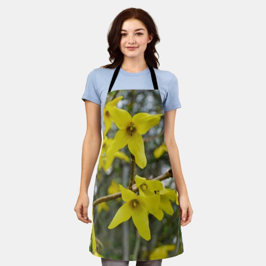 Forsythia in Springtime All Over Print Schürze (Getragen)